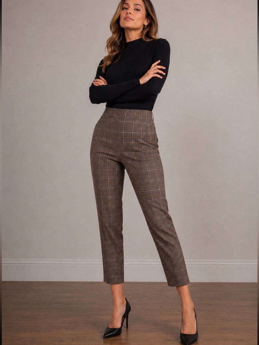 Aritzia Babaton Atelier Conan Crop Pants Size 6 Plaid